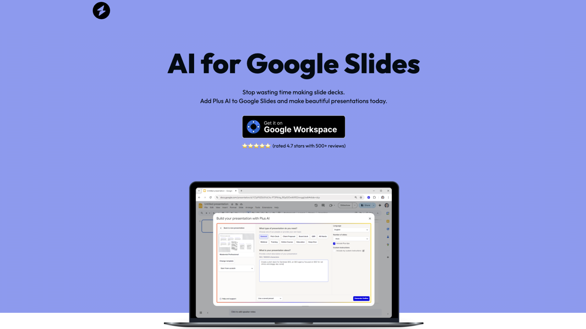AI presentation maker for Google Slides - AItrendytools